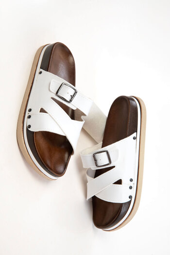 SOHO White Women's Slippers 20707