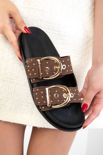 SOHO Brown Suede Women's Slippers 20702