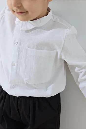 Tics Ecru asymmetric shirt