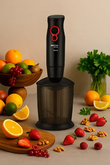 AWOX Barmix 3in1 1000 Watt Removable Steel Tip 3-Piece Blender & Mixer Set