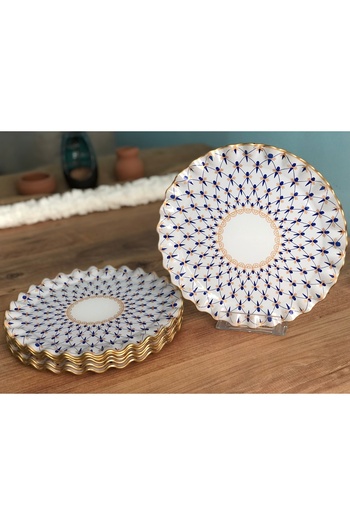 B&M 6 Pieces Jewel Patterned Curved Serving Plate