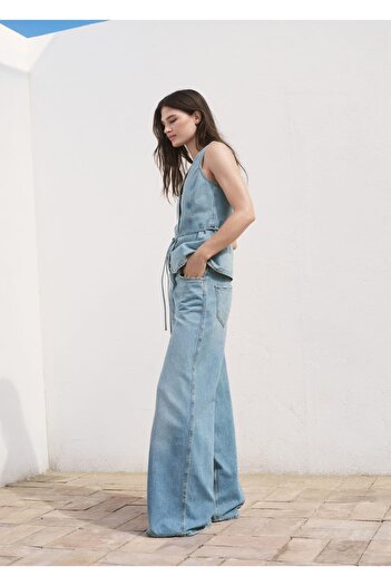 MANGO Woman Wideleg Jeans with High Waist