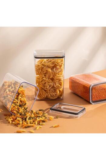 Geseus Vacuum Airtight Storage Container Set Food Container Rectangular 6Pcs 3100ml