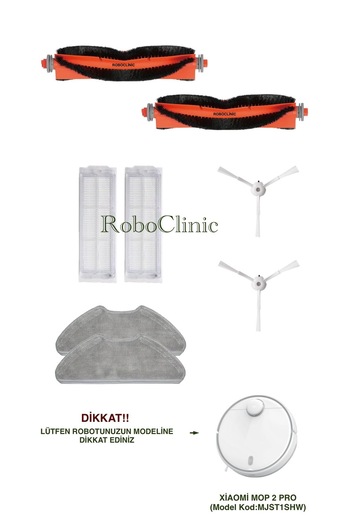 Roboclinic Συμβατό σετ ανανέωσης Xiaomi Mi Robot Vacuum Mop 2 Pro White (ΚΩΔΙΚΟΣ ΜΟΝΤΕΛΟΥ: CDZ1SHW - MJST1SHW) - 8 τεμάχια