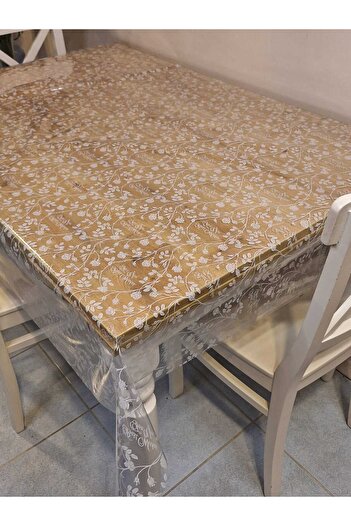 Başak Ev Tekstili Transparent 0.018 Mm PVC Oilcloth - Patterned Erasable Transparent Tablecloth