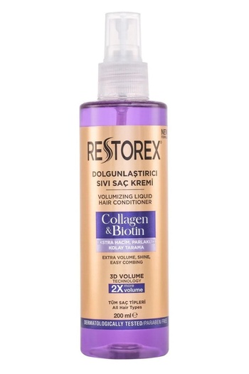 Restorex Tekutý kondicionér pro objem vlasů s kolagenem a biotinem – 200 ml