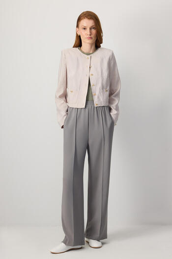 Touché Privé Crepe Trousers - Ribbed Design