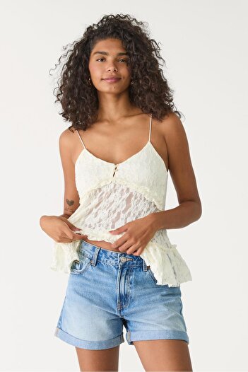 Stradivarius D83 Mom fit şort