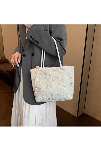 Store Women's Straw Bag Embroidery Lining Beach Handbag Stylish Bag for Daily Use