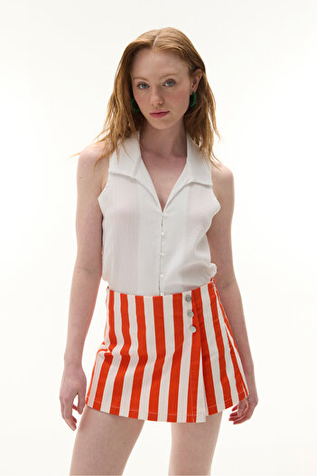 Mudo V-Neck Sleeveless Fitted Bluz
