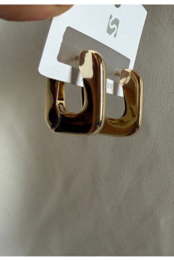 LUSORA ACCESORY Women's Gold Color Thick Square Hoop Earrings - Modern Design Jewelry"