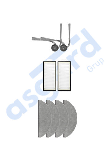 Asgard Grup Roborock S8 Pro-S8 Pro+-Q8+-Q8 Max Pro+ Compatible 2 Side Brushes 2 Filters 4 Mops