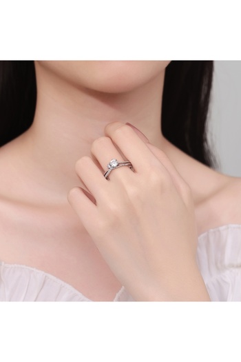 delis Inel Argint 925, Jw1309, Model Elegant Cu Piatra, Placat Cu Rodiu