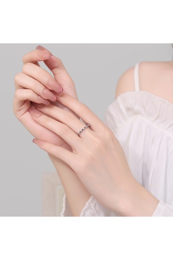 delis Inel Argint 925, Jw1374, Model Elegant Cu Pietre Albastre, Placat Cu Rodiu