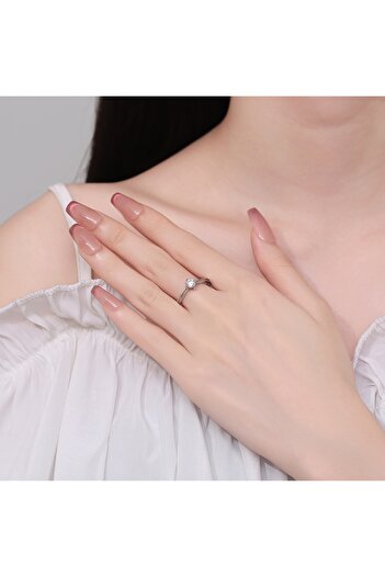 delis Inel Argint 925, Jw1388, Model Elegant Cu Piatra, Placat Cu Rodiu