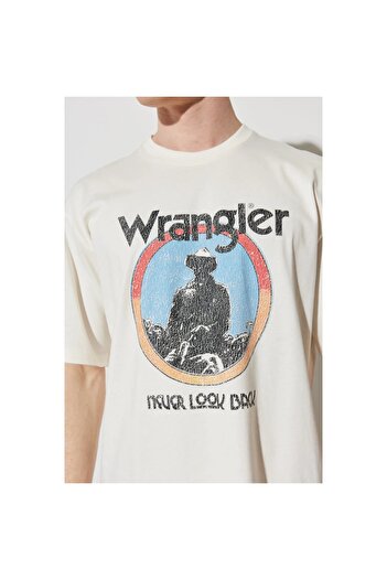 WRANGLER White Crew Neck Men's T-Shirt