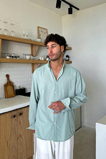 Flaw Wear Basic Light Khaki Linen Shirt