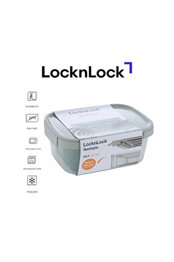 locknlock Nestopia Set of 5 Containers (230ml, 500ml, 920ml, 1.6L, 2.7L)