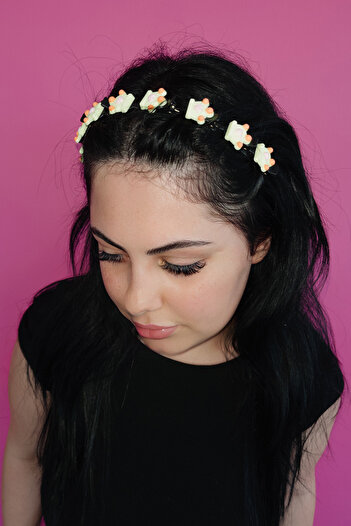 TAKIŞTIR Mixed Color Mixed Figured Heart Detailed Hair Twist Crown