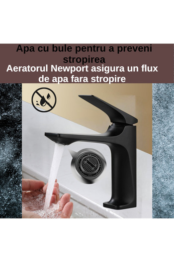 BiXXBi Bath X Faucet, Copper, Newport Aerator, Ceramic Cartridge, Premium, Modern Design, Black