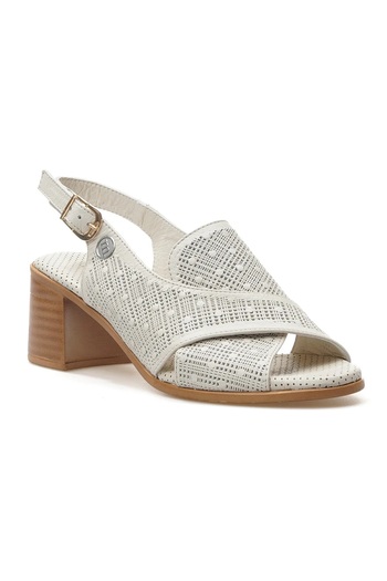Mammamia Women's Genuine Leather Heeled Daily Sandals 25Y D25Ys-2755 Z Bone