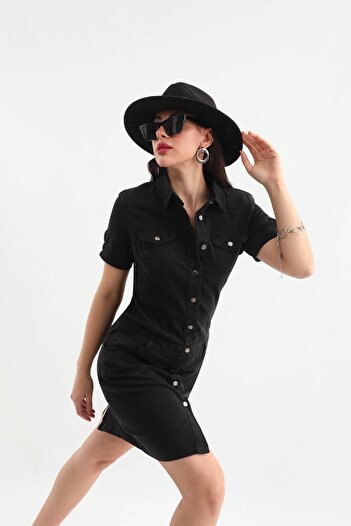Bluewhite Women's Buttoned Jean Dress