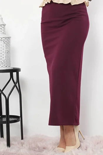 Tesettür Dünyası Pencil Skirt Tsd0291 Plum