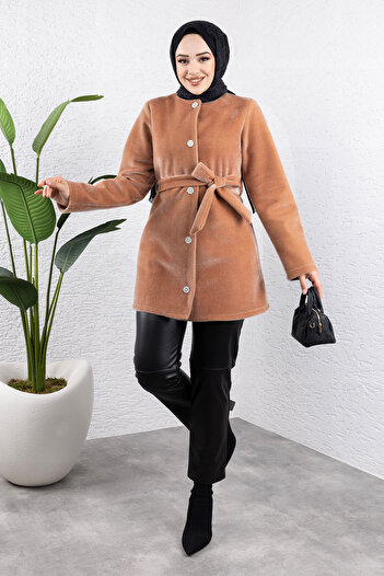 Pia Tesettür Dünyası Μπουφάν Fox Camel - TSD 240953
