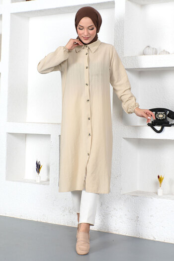 Tesettür Dünyası Long Tunic Tsd230359 Beige