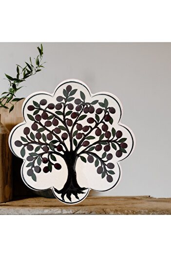 Artiser Ceramic Trivet, Olive Tree Decorated Ceramic Trivet, First Class Trivet, Decorative Ceramic Trivet