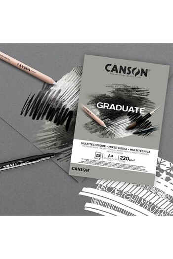 Canson Graduate Mix Media Grey A4 220gr 30 Yp Çok Amaçlı Resim Blok
