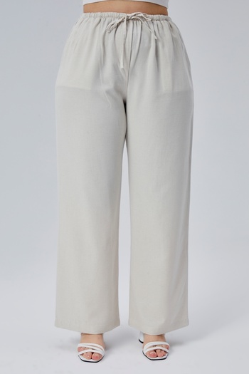 Symirna Viscose Linen Blended Woven Women's Trousers