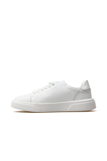 Lufian Tommy Men's White Genuine Leather Casual Shoes - 25Y 111230187   M
