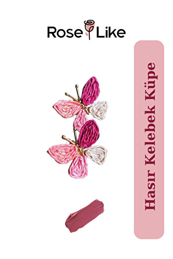 RoseLike Wicker Butterfly Earrings