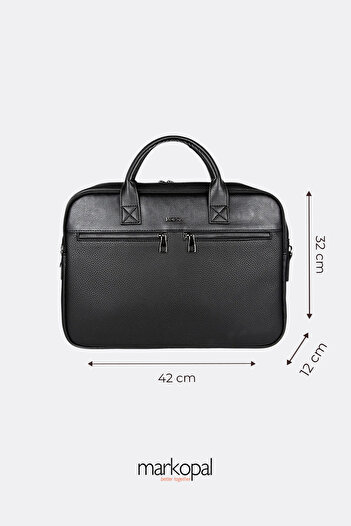 MORCA Unisex Briefcase & Laptop Bag, Shoulder Strap, Waterproof Black