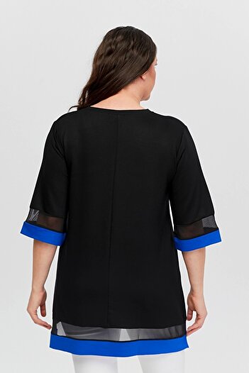aytemas Asymmetric Colorful Striped Tunic with Skirt