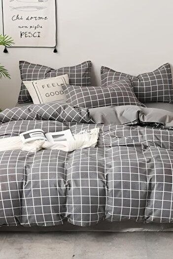 Rimo Home Checked Single Duvet Cover Set
