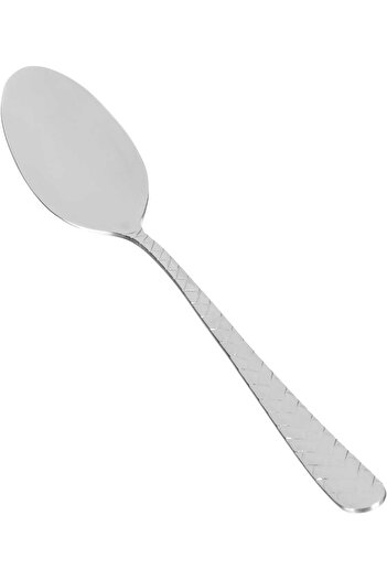 Alsaif Gallery Saif Gallery Stainless Steel Spoon Set, Engraved, 24 Pieces - Silver