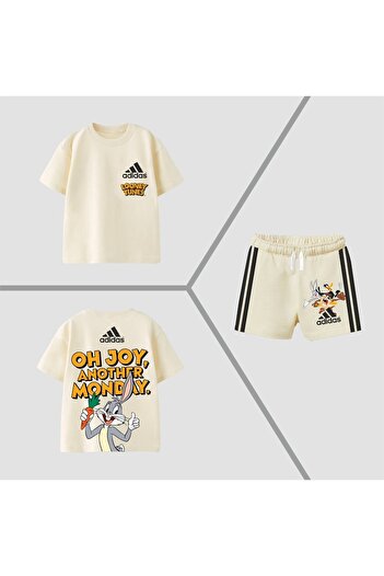 2kids2mom Lucco Back Print Detail T-Shirt and Shorts Bottom Top Set