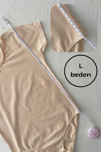 Altınay Women's Skin Color Cotton Half Sleeve Snap Fastener Badi Zıbın - 90% Cotton (Li̇li̇ti̇me)