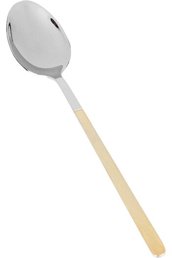 Alsaif Gallery Saif Gallery Stainless Steel Spoon Set, 24 Pieces, Gold Silver Handle