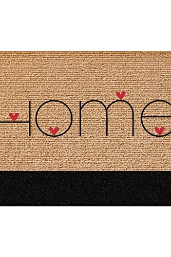 Decovetro Door Front Carpet Mat Colorful Heart Home Patterned 40 X 60 cm