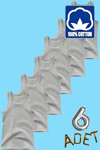 Tezzgelsin Boy's 100% Cotton 6-Piece Premium Combed Cotton Undershirt