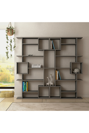 Mourah Home Soto Modern Bookcase Display Unit Grey