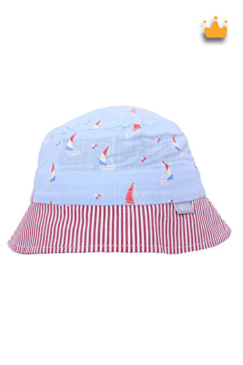 Kitti 0-18 Months 46cm Boy's Summer Patterned Fedora Hat Blue Y2303004