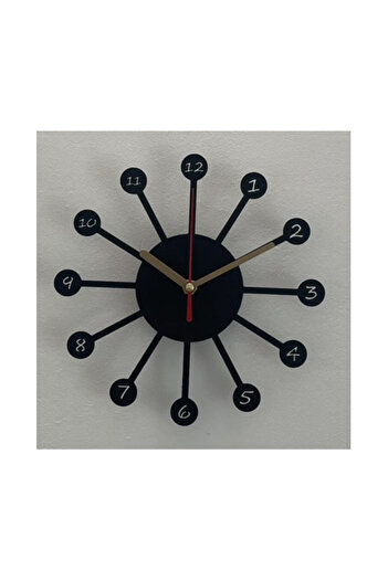 OEM Decorative wall clock, 20 cm, black, 3D printed, model 1004