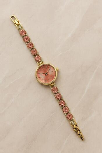 moda paketi Pink Stone Gold Women's Watch