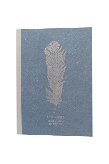Roco Notebook – B5, 160 Pages, Lined, Feather Love Nature, Light Blue