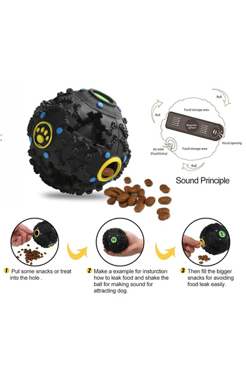 NO BRAND Ball toy, with duck sound, for teeth cleaning and interactive play, black, 9 cm
