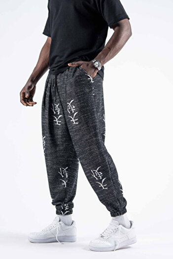 Superbluemexico Men's Loose Baggy Smoked Baggy Jogger Pants